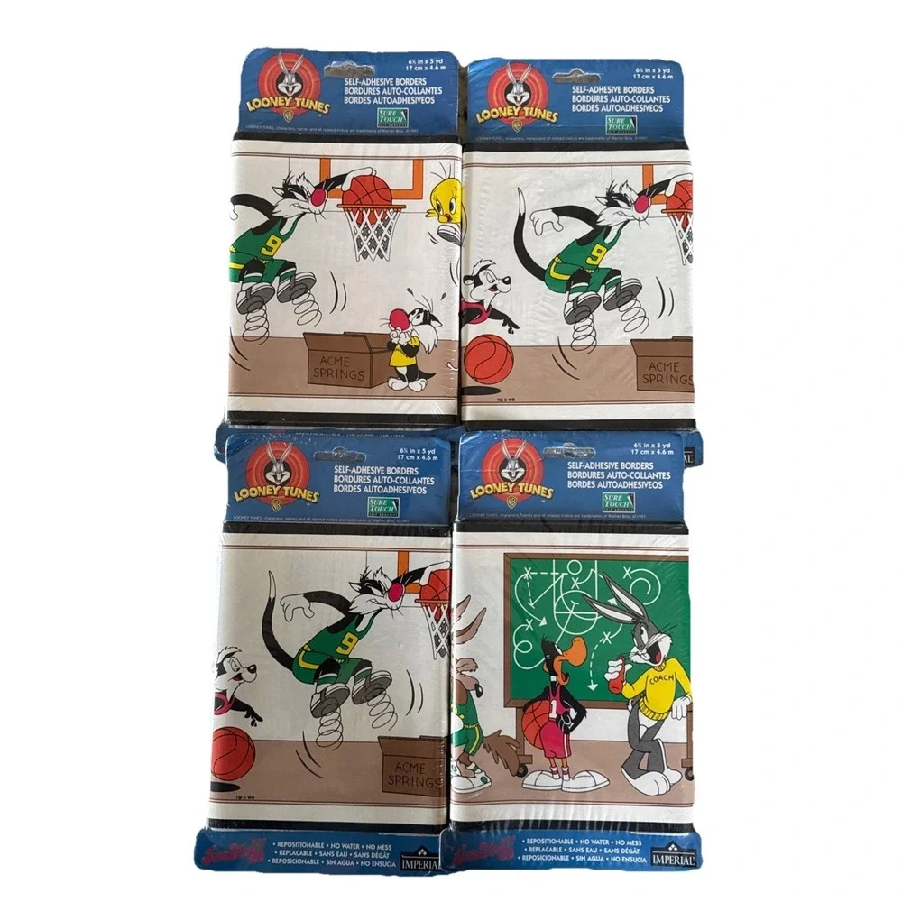 NOS Looney Tunes Basketball Wallpaper Border Taz Bugs Tweety 20 Yrd Vtg Imperial